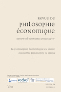 Revue de philosophie économique, v. 24, no 01